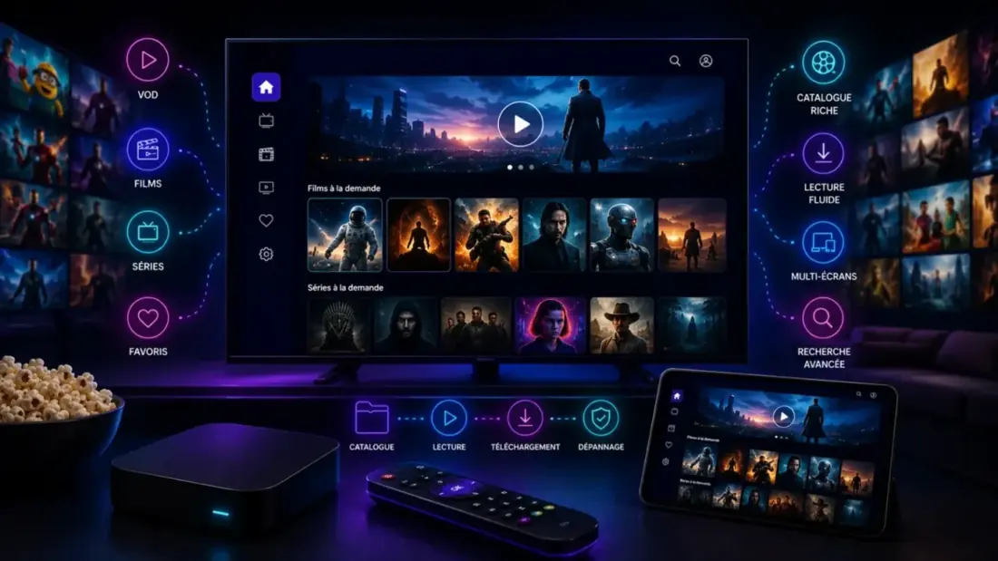 Video-on-demand streaming interface across TV and tablet